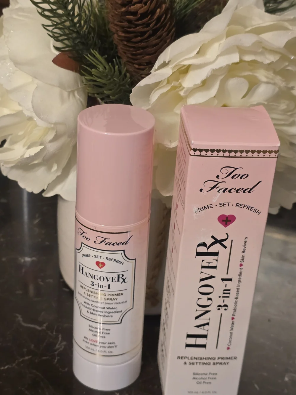 Too Faced Hangover Rx 3-in-1 Replenishing Primer & Setting Spray Full Size - NIB